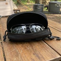 Tactical Sunglasses Case 1000D Nylon MOLLE Eyeglasses Pouch Shockproof Protective Bag for Outdoor Hiking Travel