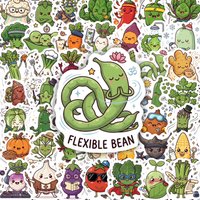 50/100PCS Cartoon Fun Vegetable Stickers Cartoon Waterproof Stickers Luggage Refrigerator Stickers