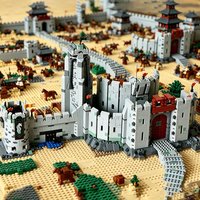 MOC 1368Pcs Rings Castle Knight The Battle of Helm Deep Castle Tower Model Building Blocks Bricks Festival Party Gifts image 4