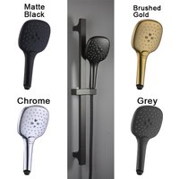 3 Modes Powerful Shower Head Stainless Steel Wall Mount Slider Adjustable Shower Head Rail Lift Slide Mount Bathroom Accessories
