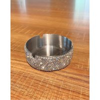 Light luxury ashtray creative diamond-set multi-functional home office stainless steel ashtray