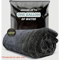 60x90cm Dark gray car microfiber towel, oversized strong absorbent car wash cloth, high-efficiency cleaning wipe cloth