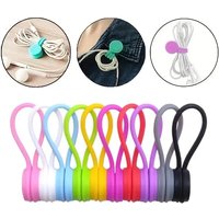 5/3/1PCS Silicone Magnetic Cable Tie Reusable Wire Organizer Clips For Bundling Securing Headphone Holder Data Cables Winder