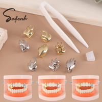 Hip Hop Braces Single Tooth Flame Teeth Punk Metal Teeth Caps Dental Fashion Jewelry Party Cosplay Teeth Grills