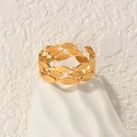 18K Gold Color Stainless Steel Smooth Fish Octopus Ring For Women Trendy Personal Wedding Couple Metal Open Rings Jeweliry Gifts