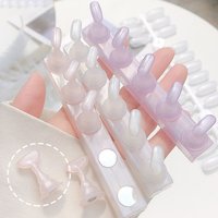 1Set Jelly False Nail Tips Practice Trainning Display Stand Holder Base Crystal Nail Art Polish Display Manicure Tools