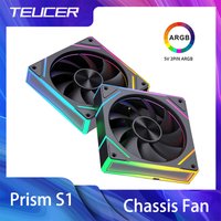 TEUCER Prism S1 Chassis Fan 120MM ARGB 5V 3Pin PWM PC Cooling Fan Cooler for PC Case 800 to 1800RPM CPU Radiator Fan
