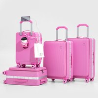 Large-Capacity Side-Opening Suitcase, Trolley Case with Deep Compartment Design, One-Nine-Open Flip-Top Travel Case, Password Box, Pc Material, High-End Student Use