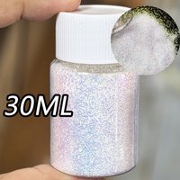 1oz/Bottle 0.2mm White Fine Glitter Powder,18 Colors Polarized Powder, Eyeshadow Nail Art Pigment Glitter, Glitter for Slime
