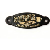 Vintage Brown Traveler's Notebook Leather Patch, 6x2.3cm Burnished Logo Label & Edge Protector, Coffee Themed TN Journal Accesso