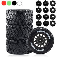 4pcs 128mm 1/10 Monster Truck Tire 12mm 14mm 17mm Hex for TRAXXAS MAXX ARRMA Granite KRATON Outcast Tamiya Losi Redcat HPI MJX