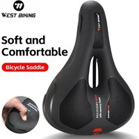 WEST BIKING Bicycle Saddle Hollow Breathable PU Waterproof Bike Saddle Widen Thicken Soft Rebound MTB Road Bike Cushion Seat