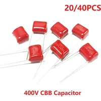 20/40PCS 400V CBB Polypropylene Film Capacitor Kit 103J 104J 105J 223J 334J 473J 684J 10nF 22nF 33nF 39nF 47nF 100nF 220nF 470nF