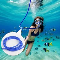 1 Piece 100Cm/200Cm Adult Silicone Self-Swimming Diving Snorkel Snorkeling Equipment Universal Anti-Choking Breathing Device Underwater Breathing Full Dry Diving Breathing Device