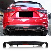 For Hatchback Mazda3 Axela Accessories Car Rear Bumper Split Body Kit Spoiler Diffuser Modification PP Plastic Rear Lip 2017 -18