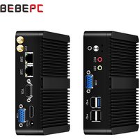 BEBEPC Fanless Mini PC Intel Celeron J6412 J1900 N2830 Dual LAN Windows 10 4 Core Industrial Mini Desktop Computer COM WiFi HTPC