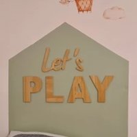 Custom Kids Play Wood Sign with Wood Words Playroom Decoration Kids Room Wall Decor Cut Decor