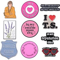 Proud Swiftie Enamel Pins Long Story Short I Survived Music Brooch Lapel Badges Singer Song Lyrics Jewelry Gift for Fans Friends