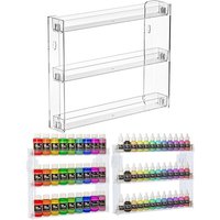 Transparent Nail Polish Organizer - 3-Tier Acrylic Nail Polish Rack,Wall-Mounted Sunglass Organizer,Essential Oils Storage Shelf