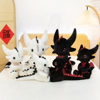 White and Black Dragon Plush Toy for Kids Toothless Dragon Stuffed Animal Soft Cuddly Birthday Gift for Children Cross Border