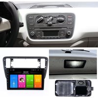 Autoradio Android 9 pouces avec Navigation GPS Bluetooth Carpaly + caméra de recul HD pour Skoda citigo e-citigo/Seat Mii e-Mii KE KF