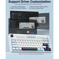 AULA F75 2.4G Wireless/BT/Wired Gaming Mechanical Keyboard RGB Customized 75% Layout OEM Profile Gasket Structure for PC Loptaps