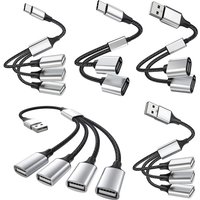 4 Port USB OTG Splitter Cable Type C Male to 3 USB 2.0 Female Extension Cord ,USB Port Hub Data Power Split Adapter for Notebook