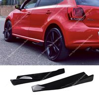 Gloss Black ABS Side Skirts Extension Rocker Panels Lip Side Splitters For VW Polo MK5 6R 6C MPI TSI GTI 2009-2017 Tuning