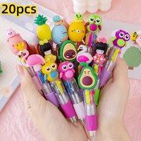 5-20Pcs/Lot Cute Cartoon 4 Color Mini Ballpoint Pen KawaiiUnicorn Flamingo Retractable Stationery Gift SchooOoffice Supplies