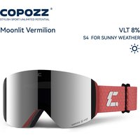 COPOZZ X-edge Series Men Women Double Layers Anti-Fog Ski Goggles Snowmobile Eyewear Snow Snowboard Glasses with Magnetic Lenses