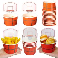 Basketball Theme Snack Cups Kids Birthday Party Decorations Paper Disposable Food Bowls Straws Gift Bag Sports Party Supplies