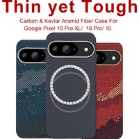 For Google Pixel 10 Pro XL/Pixel 10 Pro/Pixel 10 Case Carbon 600D Kevlar Aramid Fiber Fabric Thin Hard Cover Magnetic Black Slim image 4