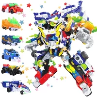 MiniForce 6 in 1 V Rangers VOLT LEGEND KING V Transformation Robot Bot Model Mini Force Deformation Combiner Action Figure Toys