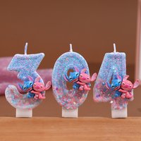 Cartoon Stitch PC Combined Couple Two Color Digital Candle Birthday Party Holiday Decoration