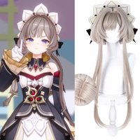 Genshin Impact Marionette Sandrone Cosplay Wig 75cm Long Brown Hair Wigs for Women Halloween Carnival Party Roleplay Accessories
