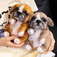 Nice Realistic Sitting Poodle Pug Puppy Plush Toy Stuffed Doggy Cute Fluffy Pet For Room Decor Children's Birthday Gift