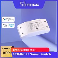 SONOFF BASICR2 RFR2 Wi-Fi 433MHz DIY Smart Switch Light Controller Voice Control Sync Status Smart Scene via eWeLink APP Alexa