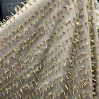Lyocell Polyester Linen Jacquard Fabric Khaki Brown 3D Fringe Stripe Drapey Designer for Shirt Hanfu DIY Sewing Accessories