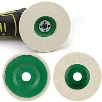 4PCS Round Wool Felt Disc Wheel Pad Buffing Wheels for 100 Angle Grinder Buffing Polishing Buffer Bore Dia-White & Green