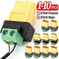 1-10PCS XT60 Male/Famale To 2Pin Screw Terminal Adapter Solderless Power Plugs Charging Connector for Drone Balance Charger