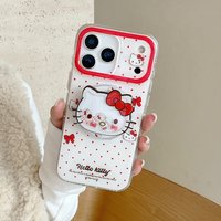 Cute Sanrio Hello Kitty Magnetic Grip Holder Magsafe Wireless Charge Phone Case For iPhone 17 16 15 14 13 Pro Max Hard Cover