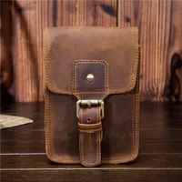 Waist Bag, Men's Leather Belt, Shoulder Strap, Men's Mini Multifunctional Phone Box, Wallet and Wallet, Outdoor Coin Card Bag