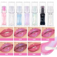 QIBEST 1pc Temperature Color Change Lip Oil Lipgloss Moisturizing Lasting Pink Clear Lip Glaze Pearlescent Lipgloss Makeup New