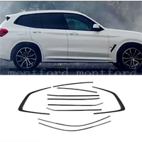 car styling Black Steel Window Molding Frame Strips Trim Cover For BMW X3 F25 G01 2011-2024 (black )