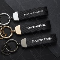 2025 For Santa Fe LOGO Grand SANTAFE N Line Woman Men Carbon Leather Keyring Car Keychain Key Chain Accessories