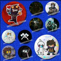 For C-Creepypasta Ticci Toby Pins Insignia Badge Pin Cover Emblem Round Ornament 75mm Cosplay Brooch Button