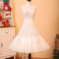 Retro Rockabilly Petticoat Fluffy Tulle Tutu Underskirt for Vintage Swing Dress 50s Style Multi-Layer Crinoline Stretch Waist
