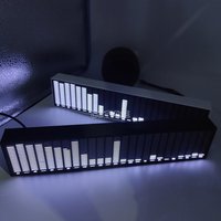 Wielomodowy LEDowy Miernik Spektrum Muzycznego Sterowany Głosem Analizator Rytmu Poziomu Dźwięku Wskaźnik VU Czarno-Biała Obudowa