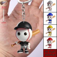 Cute cartoon baseball boy 2D acrylic pendant keychain, flat decorative ornament, gift decoration, party gift