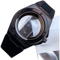 40mm PVD Black Watch Case Rubber Set for Engineer Style Sapphire Glass fit NH35 NH36 ETA2824 PT5000 Movement Glass Back Parts